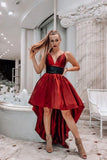 LTP1304,Spaghetti straps high low red homecoming HZ0307