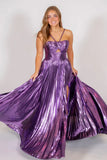 Halter Pleated Sheath Long Evening Prom Dresses HZ0307