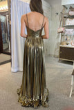 Halter Pleated Sheath Long Evening Prom Dresses HZ0307