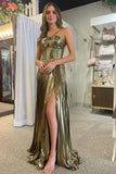 Halter Pleated Sheath Long Evening Prom Dresses HZ0307
