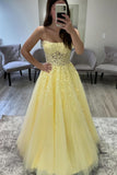 Strapless Light Blue Lace Appliques Long Formal HZ0307