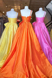 One Shoulder Red A-line Long Prom Dress with A HZ0307