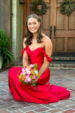 Handmade Flowers Straps Hot Pink Satin Mermaid Prom HZ0307