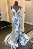 Straps Lilac Satin Mermaid Formal Dress with HZ0307