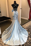Straps Lilac Satin Mermaid Formal Dress with HZ0307