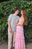 Straps Pink Chiffon Tiered Long Maxi HZ0307