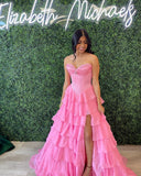 Strapless Beaded Ruched Ruffle Long Prom HZ0307