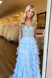 Sweetheart Yellow Lace Tiered Ruffle Prom HZ0307