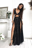 LTP1574,Sexy Black Sequin Long Formal Gown,Celebration Evening Prom HZ0307