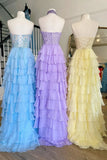 Illusion Applique Chiffon Ruffles Long Prom HZ0307