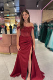 Off the Shoulder Appliques Corset Long Formal HZ0307