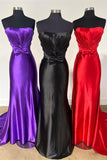 Strapless Satin Mermaid Long Prom HZ0307