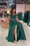 Off the Shoulder Appliques Corset Long Formal HZ0307