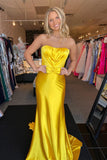 Strapless Satin Mermaid Long Prom HZ0307