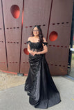 Off the Shoulder Appliques Corset Long Formal HZ0307