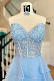 Illusion Applique Chiffon Ruffles Long Prom HZ0307