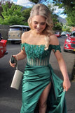 Off the Shoulder Appliques Corset Long Formal HZ0307