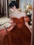 LTP1763,Charming Sweetheart Beaded Off Shoulder long Party Dresses, Tulle Evening HZ0307