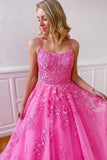 Spaghetti Straps A-Line Tulle Lace Prom HZ0307