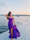 LTP1242,Simple Purple Halter Prom Evening Dresses,High Low Beach Holiday HZ0307