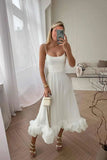 LTP1648,Spaghetti Straps Lilac A-Line Prom Dresses,Tea Length Satin Evening Formal HZ0307