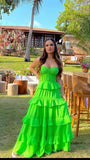 LTP1210,Sweetheart Green A-Line Prom Dresses,Floor Length Ruffles Evening HZ0307