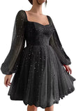 LTP1765, Starry Long Sleeves A-Line Homecoming HZ0307