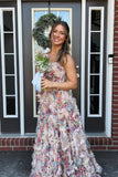 Strapless Floral Tulle Ruffles Formal HZ0307