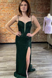 Dark Green Sequin Mermaid Long Formal HZ0307