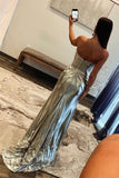 Beaded Gold Metallic Ruched Long Formal HZ0307