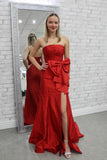 Strapless Red Fitted Long Formal Dress with HZ0307