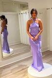 Halter Lavender Soft Satin Fitted HZ0307
