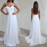 LTP1171,Boho White Beach Wedding Dresses,White Lace Chiffon Wedding HZ0307