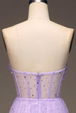 Lilac Starry Tulle A-line Long Formal HZ0307