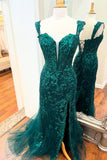 Emerald Green Appliques Mermaid Long Formal HZ0307