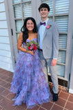 Sweetheart Floral Corset Tulle Ruffle A-line Prom HZ0307