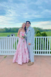 Sweetheart Pink Floral A-line Prom HZ0307