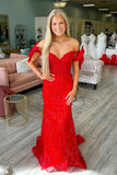 Off the Shoulder Lavender Mermaid Long Prom HZ0307