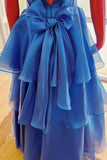 Royal Blue Strapless Corset A-line Long Formal HZ0307