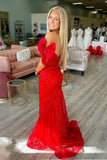 Off the Shoulder Lavender Mermaid Long Prom HZ0307