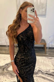 Floral Lace Mermaid One Shoulder Prom HZ0307