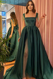 LTP1180,Square neck Long Evening Dress Side Slit Backless Formal Dress with Bow HZ0307
