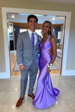 V Neck Blue Mermaid Long Formal HZ0307