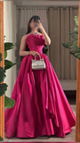 Fuchsia A-Line Floor Length Long Formal Prom HZ0307