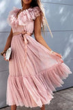 LTP1887,Cute White Dots A-Line Ruffles Homecoming HZ0307