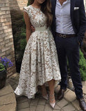 LTP1888,Charming White Champagne Lace High Low Homecoming HZ0307