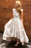 LTP1888,Charming White Champagne Lace High Low Homecoming HZ0307