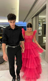 LTP1233,Sweet Hot Pink Tulle Prom Dresses,A-Line Evening Formal HZ0307