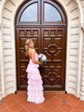 LTP1234,Halter Light Pink Evening Prom Dresses,Layers Tulle Formal Party HZ0307