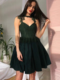 LTP1515,Dark Green A-Line Homecoming Dresses,Short Party HZ0307